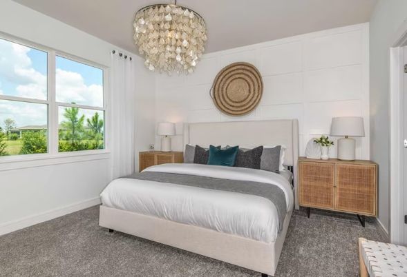 Bedroom, Chandelier, Interior