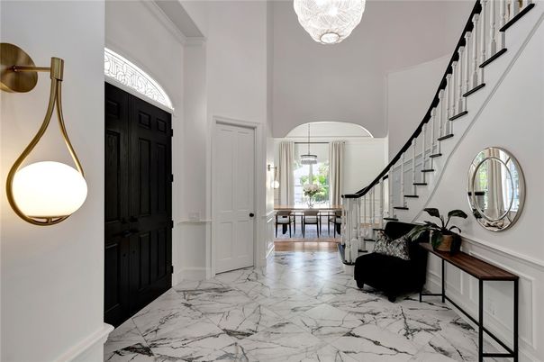 Chandelier, Dining room, Interior, Marble, Pendant Lights