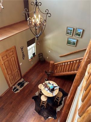 Chandelier, Interior, Wood Texture Flooring