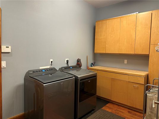 Interior, Washer, Wood Texture Flooring