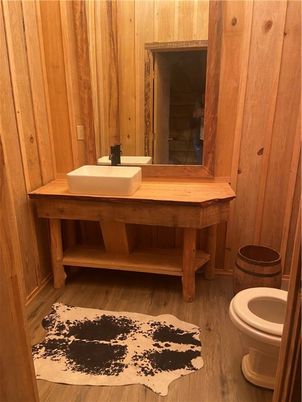 Bathroom, Interior, Wood Texture Flooring, Wooden Walls