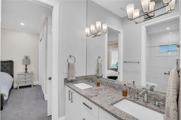Bathroom, Bedroom, Dual Sink Vanities, Interior, Recessed Lighting