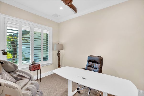 Home Office, Interior, Recessed Lighting, Wooden Beams