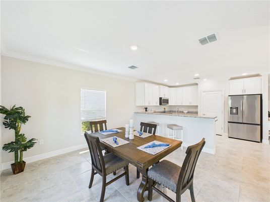 Dining room, Interior, Kitchen, Recessed Lighting, Stainless Steel Appliances