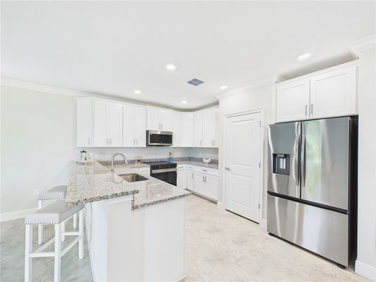 Interior, Kitchen, Recessed Lighting, Stainless Steel Appliances