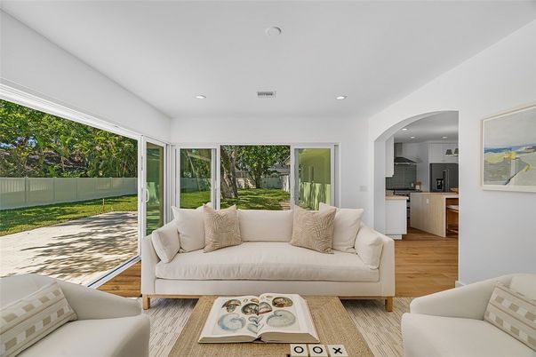 Interior, Kitchen, Living room, Recessed Lighting, Wood Texture Flooring