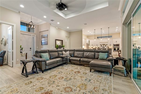 Interior, Kitchen, Living room, Pendant Lights, Recessed Lighting, Stainless Steel Appliances, Wood Texture Flooring