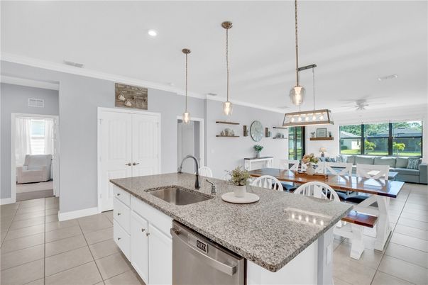 Dining room, Interior, Kitchen, Living room, Pendant Lights, Recessed Lighting