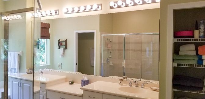 Bathroom, Dual Sink Vanities, Glass Shower, Interior