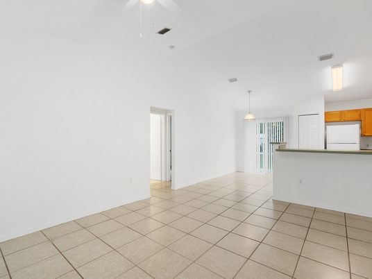 Empty room, Interior, Kitchen, Pendant Lights