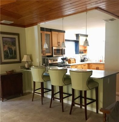 Interior, Kitchen, Pendant Lights, Stainless Steel Appliances, Wooden Ceilings
