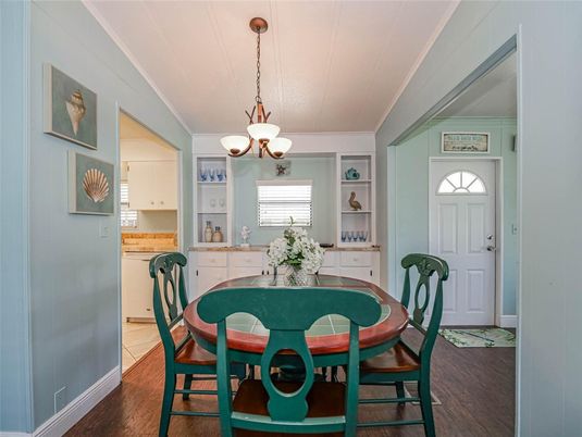 Chandelier, Dining room, Interior, Pendant Lights, Wood Texture Flooring
