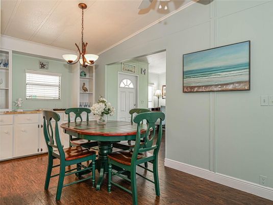 Chandelier, Dining room, Interior, Wood Texture Flooring