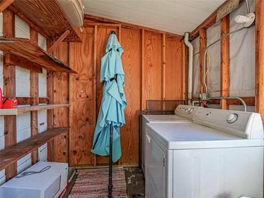 Interior, Washer, Wooden Walls