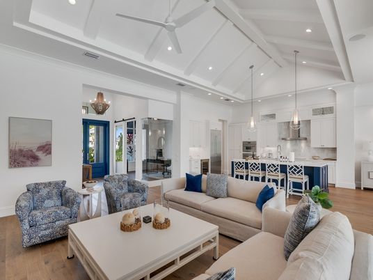 Interior, Kitchen, Living room, Pendant Lights, Recessed Lighting, Stainless Steel Appliances, Wood Texture Flooring