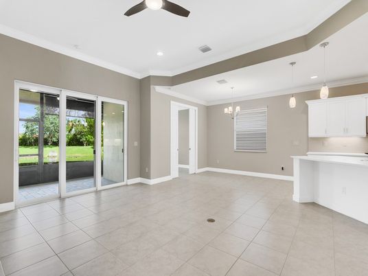 Empty room, Interior, Kitchen, Pendant Lights, Recessed Lighting