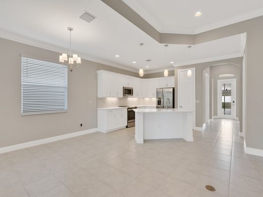 Chandelier, Interior, Kitchen, Pendant Lights, Recessed Lighting, Stainless Steel Appliances