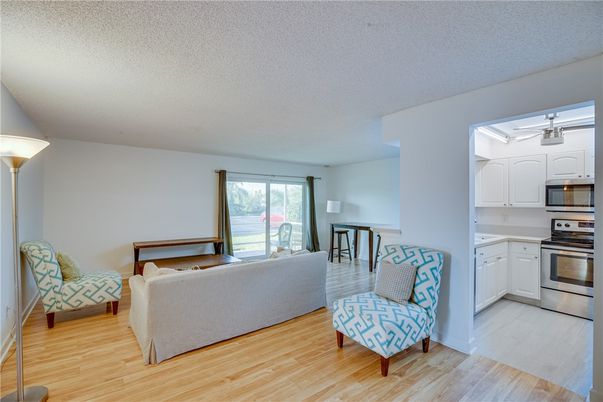 Interior, Kitchen, Living room, Stainless Steel Appliances, Wood Texture Flooring
