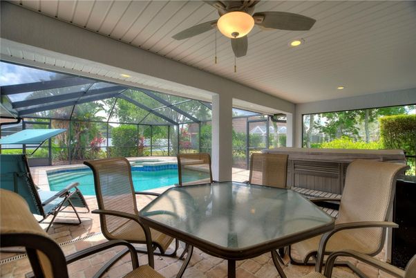 Dining room, Glass Ceilings, Interior, Pool, Recessed Lighting, Sun Room