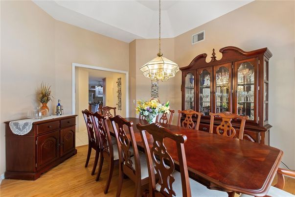 Chandelier, Dining room, Interior, Pendant Lights, Wood Texture Flooring