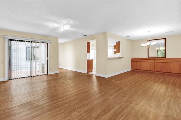 Chandelier, Empty room, Interior, Wood Texture Flooring