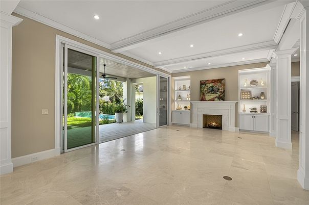 Empty room, Fireplace, Interior, Recessed Lighting