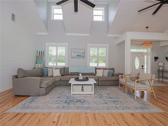 Interior, Living room, Pendant Lights, Wood Texture Flooring