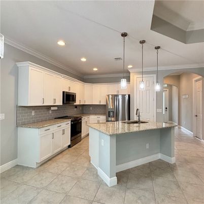 Interior, Kitchen, Pendant Lights, Recessed Lighting, Stainless Steel Appliances