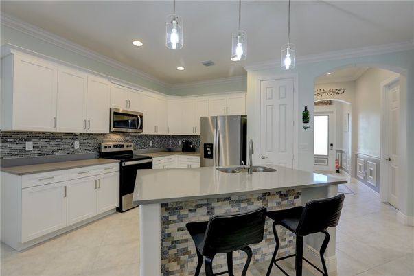 Interior, Kitchen, Pendant Lights, Recessed Lighting, Stainless Steel Appliances