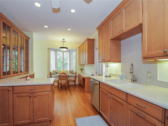 Dining room, Interior, Kitchen, Recessed Lighting, Wood Texture Flooring