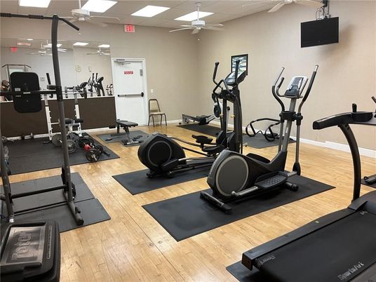 Fitness Equipment, Interior, Wood Texture Flooring