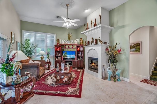 Fireplace, Interior, Living room, Recessed Lighting