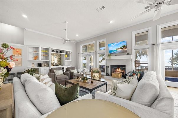 Fireplace, Interior, Living room, Recessed Lighting