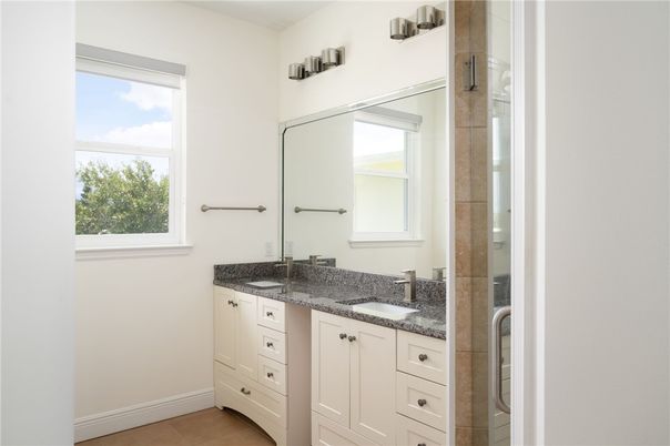 Bathroom, Dual Sink Vanities, Glass Shower, Interior