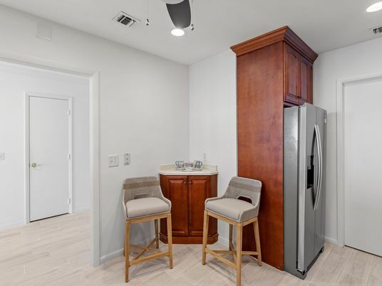Interior, Kitchen, Recessed Lighting, Wood Texture Flooring