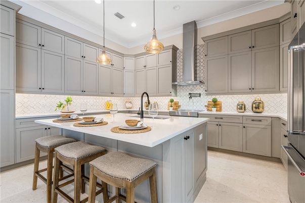 Interior, Kitchen, Pendant Lights, Recessed Lighting, Stainless Steel Appliances