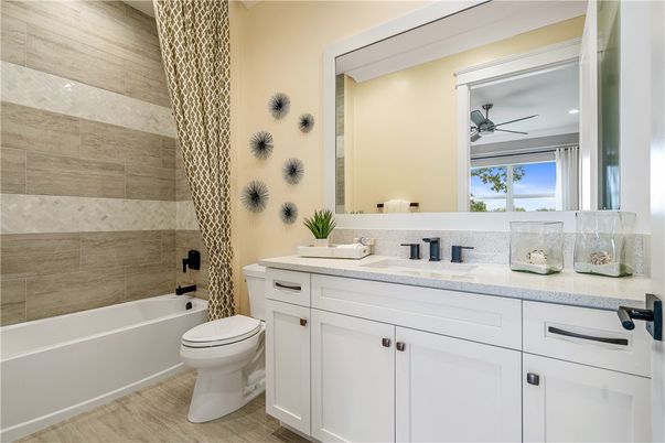 Bathroom, Interior, Recessed Lighting, Wood Texture Flooring
