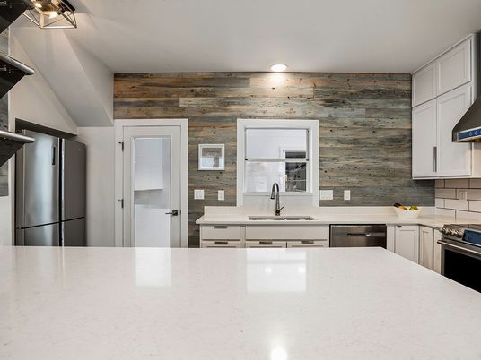 Interior, Kitchen, Recessed Lighting, Wooden Walls