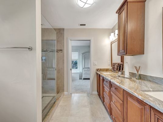 Bathroom, Dual Sink Vanities, Glass Shower, Interior
