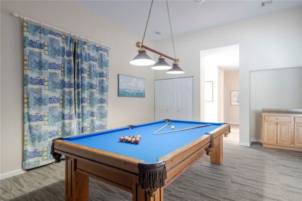 Billiard Table, Game Room, Interior, Pendant Lights