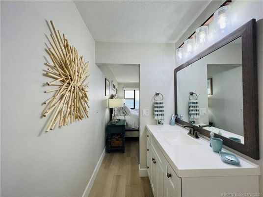 Bathroom, Dual Sink Vanities, Interior, Wood Texture Flooring