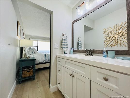 Bathroom, Bedroom, Dual Sink Vanities, Interior, Wood Texture Flooring