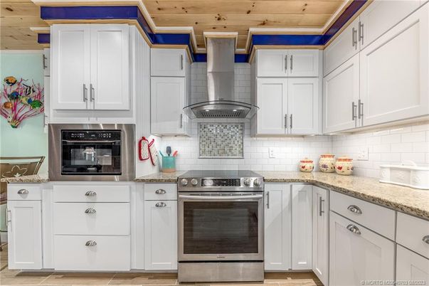 Interior, Kitchen, Stainless Steel Appliances, Wooden Ceilings
