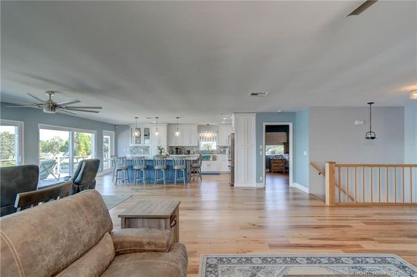 Dining room, Interior, Kitchen, Pendant Lights, Wood Texture Flooring