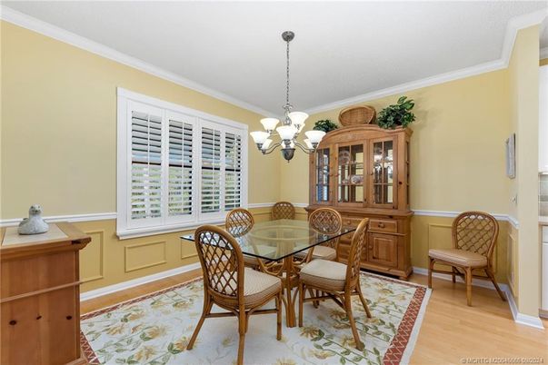 Chandelier, Dining room, Interior, Wood Texture Flooring