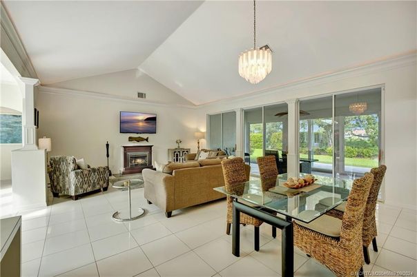 Dining room, Fireplace, Interior, Living room, Pendant Lights