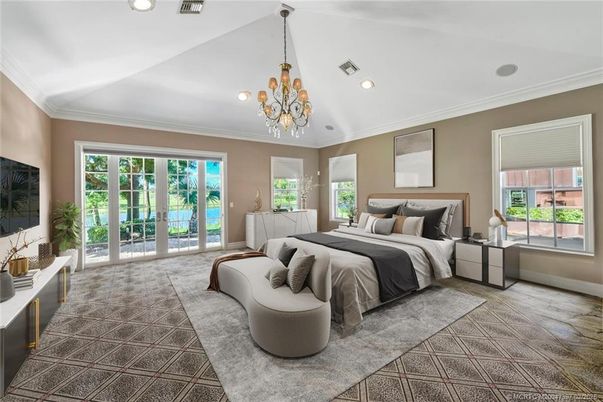 Bedroom, Chandelier, Interior, Recessed Lighting