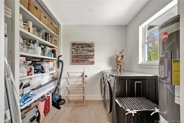 Interior, Washer, Wood Texture Flooring