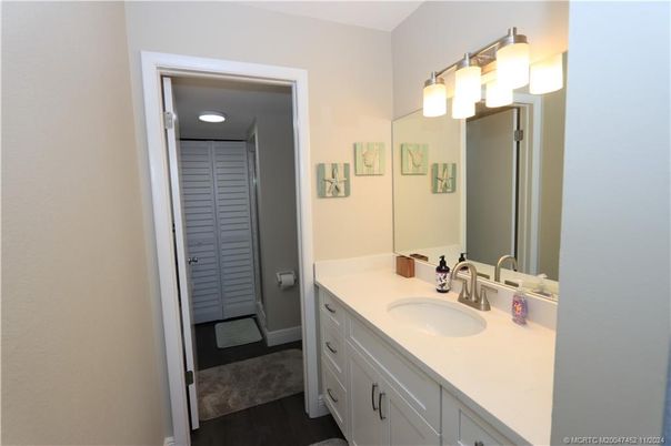 Bathroom, Dual Sink Vanities, Interior, Wood Texture Flooring