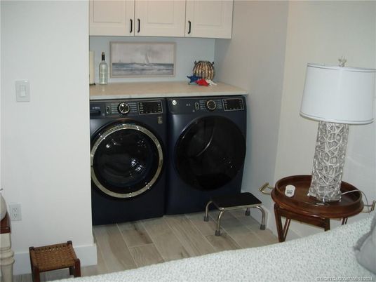 Interior, Washer, Wood Texture Flooring